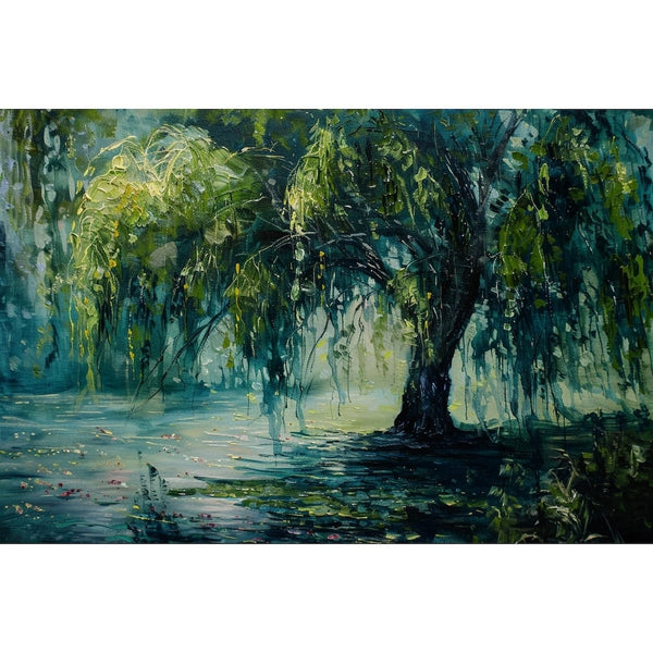 Peinture Saule, art mural décoration nature