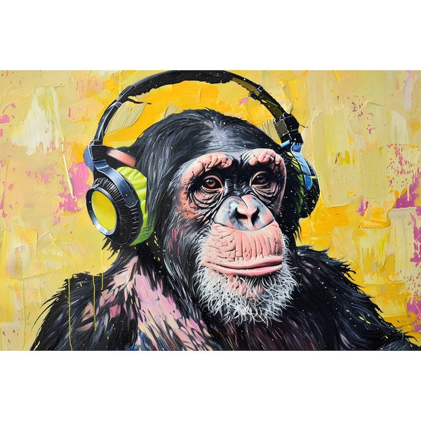 Peinture Singe Casque, art mural décoration nature