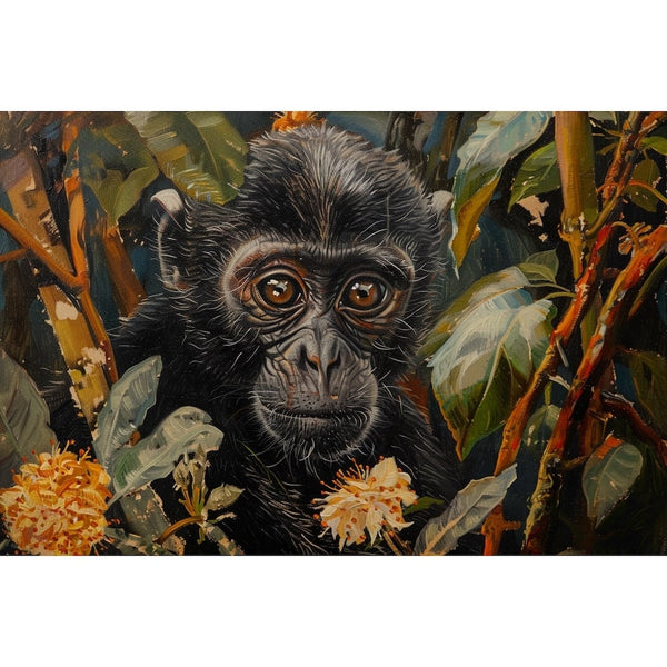 Peinture Singe Congo, art mural décoration nature