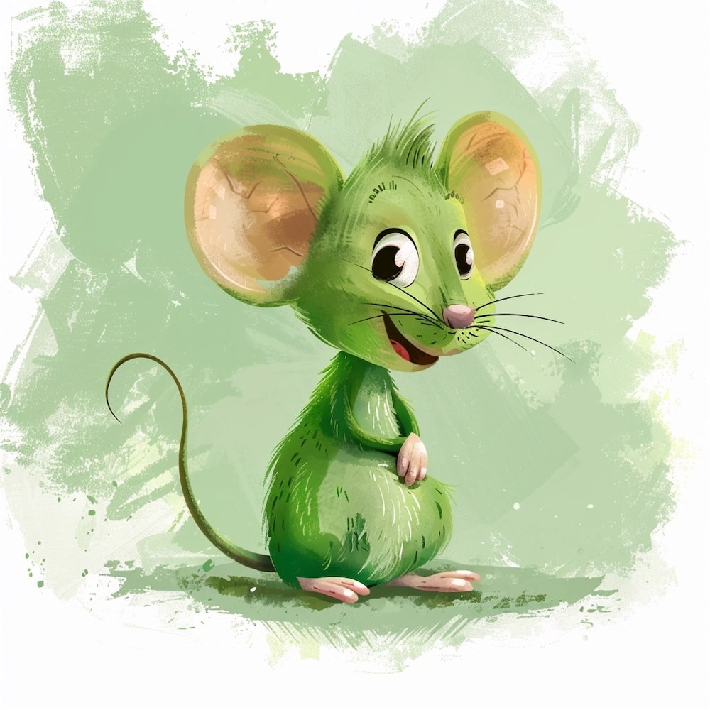 Peinture Souris Verte, art mural décoration nature