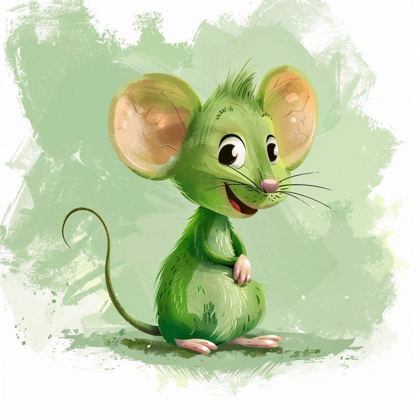 Peinture Souris Verte, art mural décoration nature