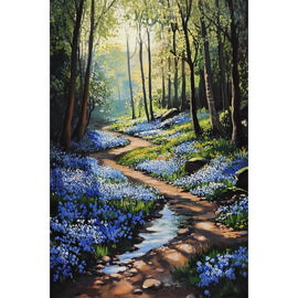 Peinture Sous Bois Printemps, art mural décoration nature
