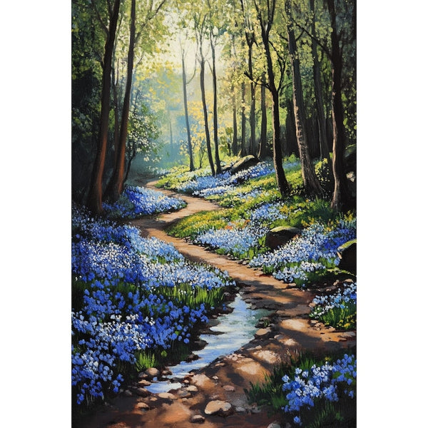 Peinture Sous Bois Printemps, art mural décoration nature