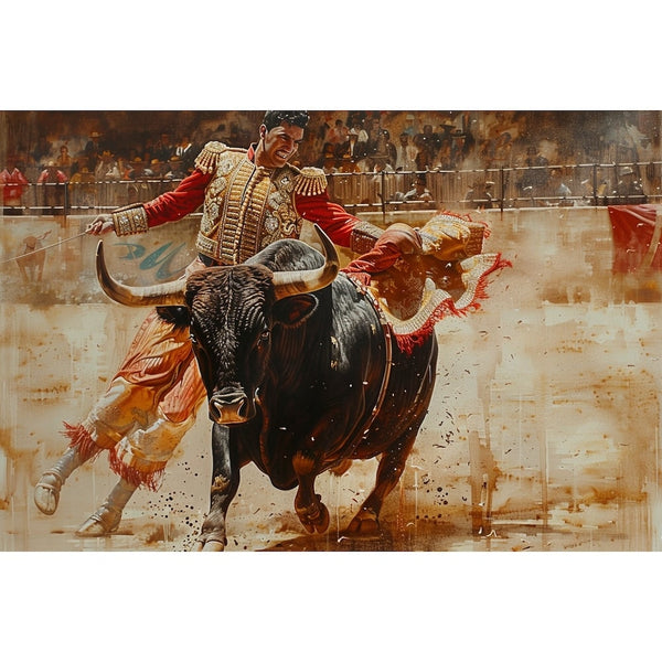 Peinture Taureau Corrida, art mural décoration nature
