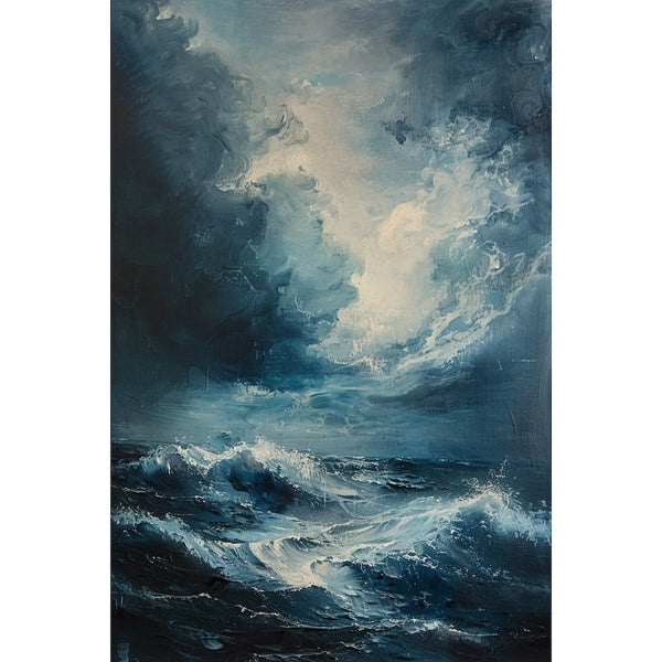 Peinture Tempête Mer, art mural décoration nature