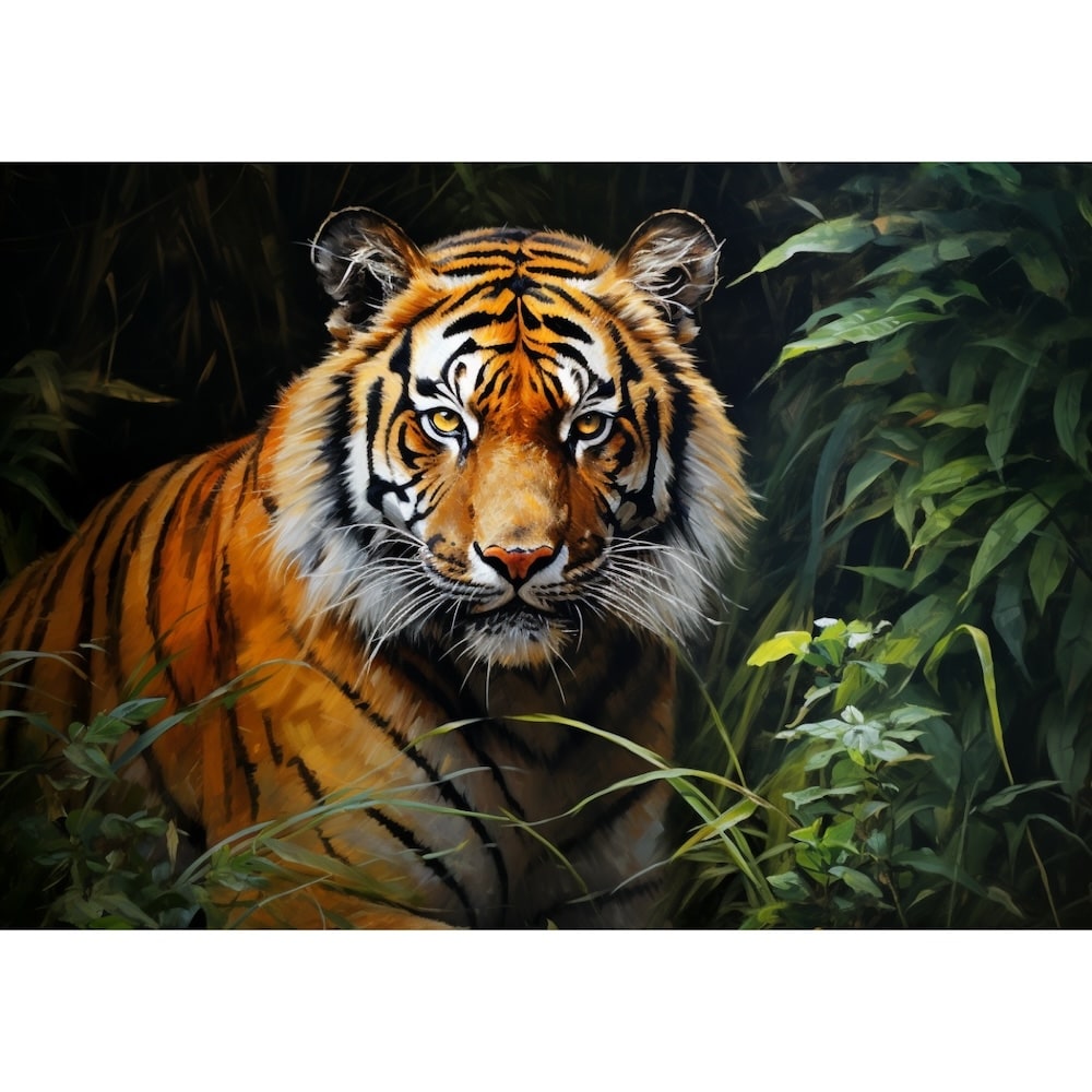 Peinture Tigre Géant, art mural décoration nature