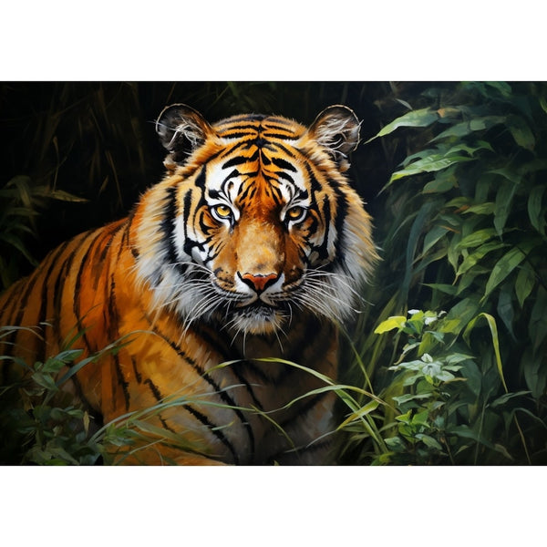 Peinture Tigre Géant, art mural décoration nature