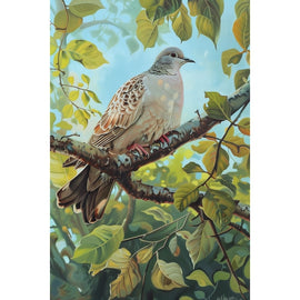 Peinture Tourterelle, art mural décoration nature, vue 2