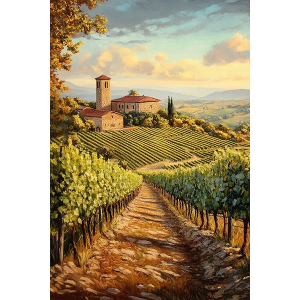 Peinture Vignoble, art mural décoration nature
