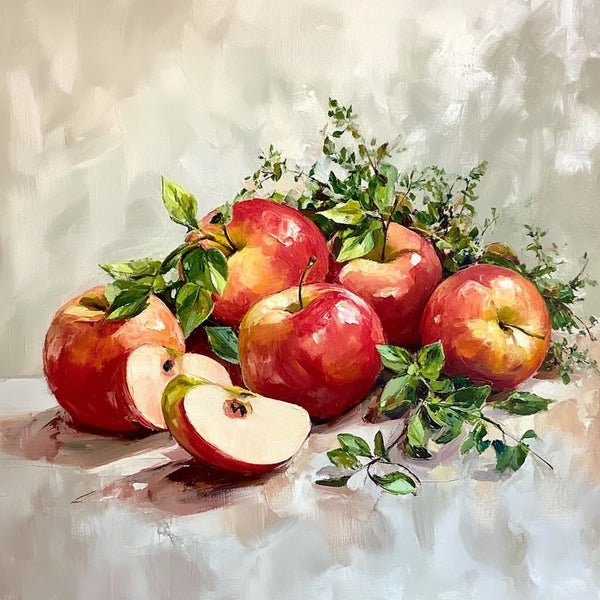 Peinture Pommes Rouges Modernes, art mural décoration nature