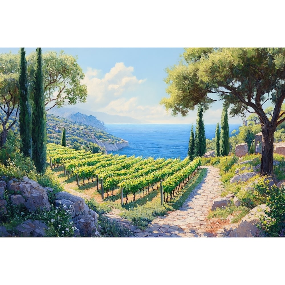 Peinture de Vignes, art mural décoration nature