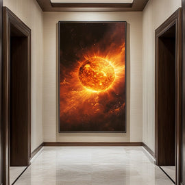 Peinture Soleil en Éruption, art mural décoration nature