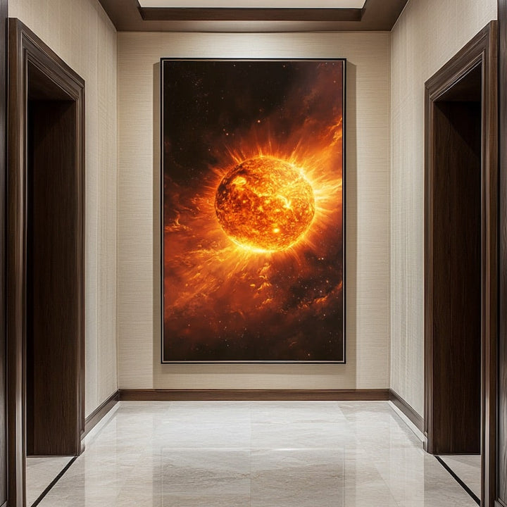 Peinture Soleil en Éruption, art mural décoration nature