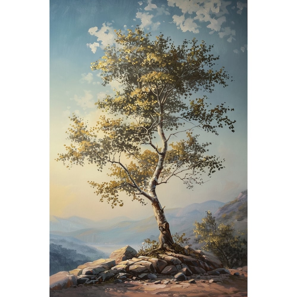 Peinture Acrylique Arbre Moderne, art mural décoration nature