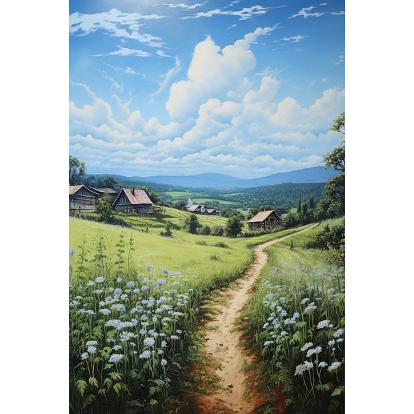 Peinture En Acrylique Paysage Campagne