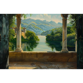 Peinture Trompe l'Œil Paysage, art mural décoration nature