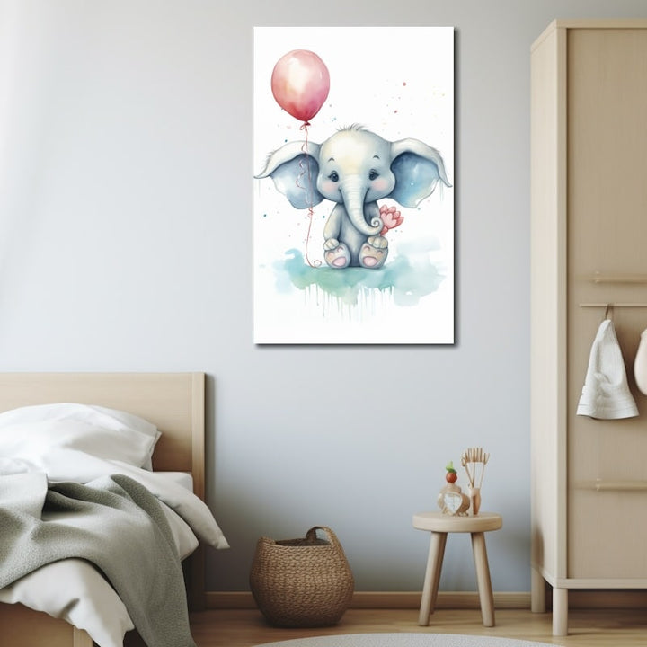 Petit Tableau Éléphant Enfant, art mural décoration nature