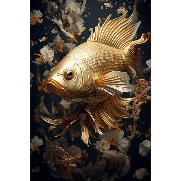 Tableau Poisson d'Or, art mural décoration nature