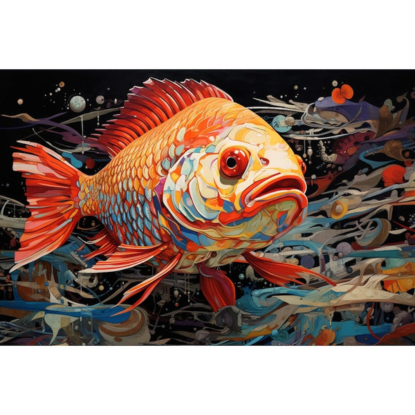Tableau Poisson Stylisé, art mural décoration nature
