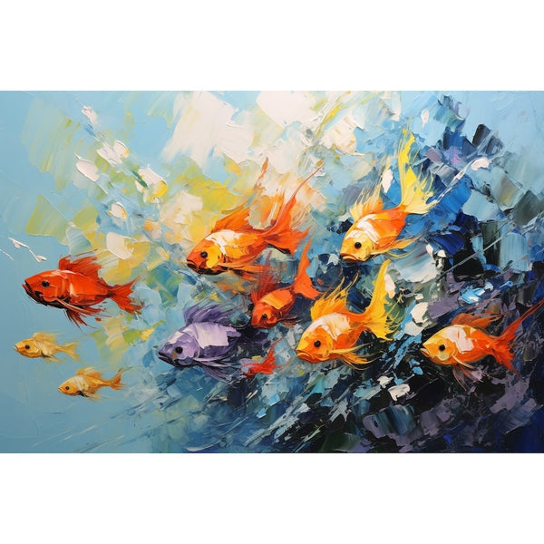 Tableau Poissons Abstraits, art mural décoration nature