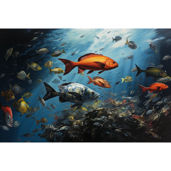 Tableau Poissons Colorés Modernes, art mural décoration nature