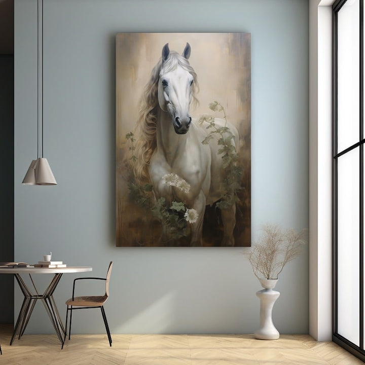 Portrait Cheval Peinture, art mural décoration nature