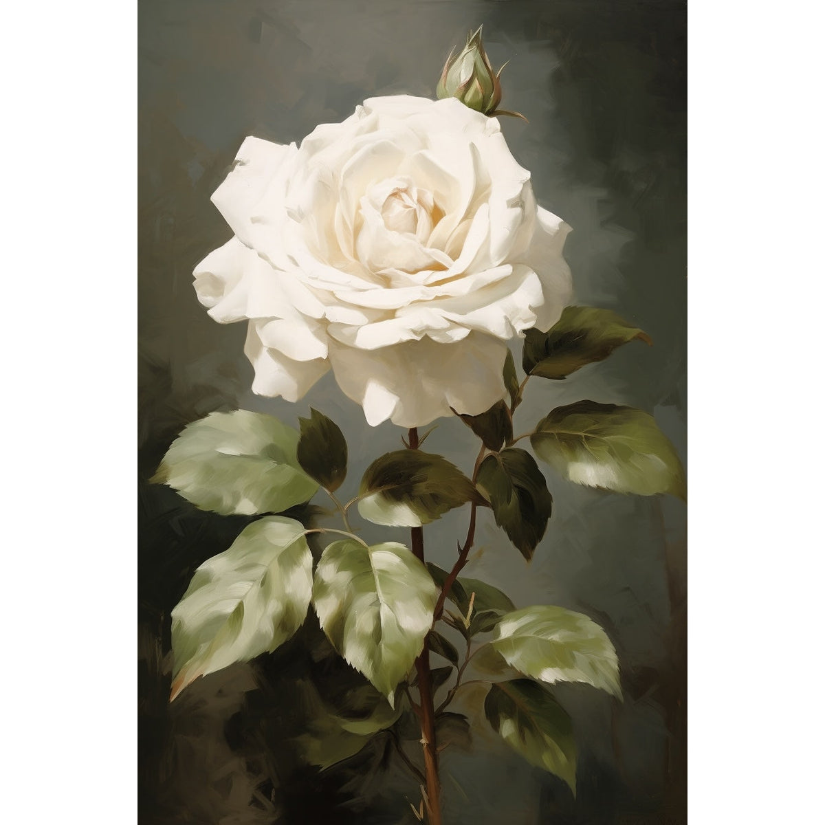 Tableau Rose Blanche, art mural décoration nature