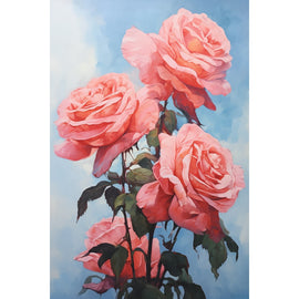 Tableau Peinture de Roses, art mural décoration nature