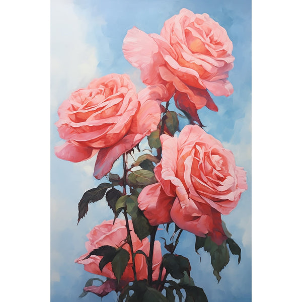 Tableau Peinture de Roses, art mural décoration nature