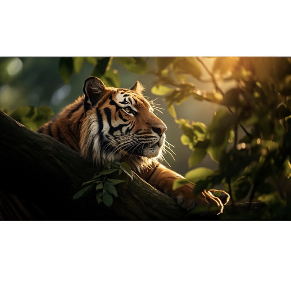 Tableau en 5 Parties Tigre, art mural décoration nature