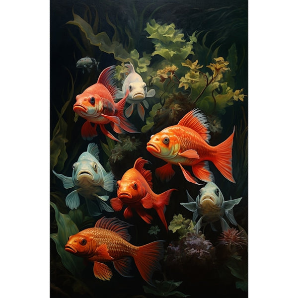 Tableau à l'Huile Original Poisson, art mural décoration nature