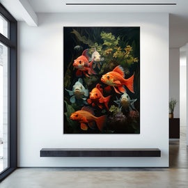 Tableau à l'Huile Original Poisson, art mural décoration nature