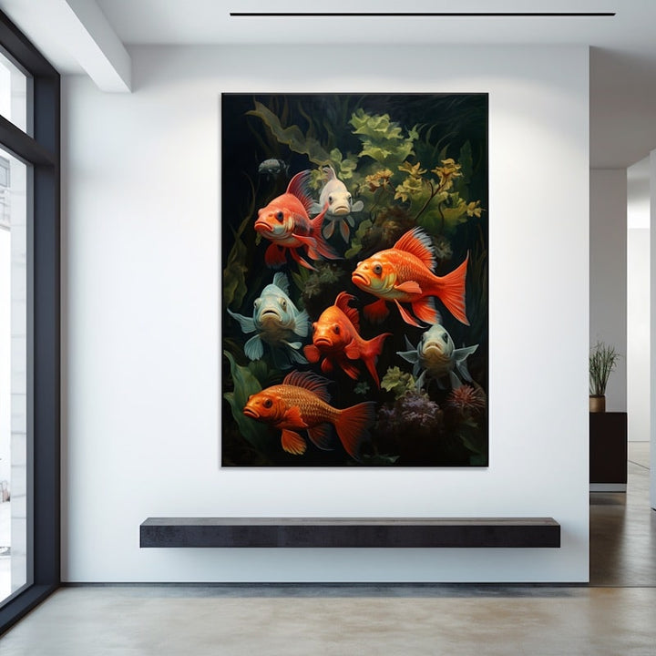 Tableau à l'Huile Original Poisson, art mural décoration nature