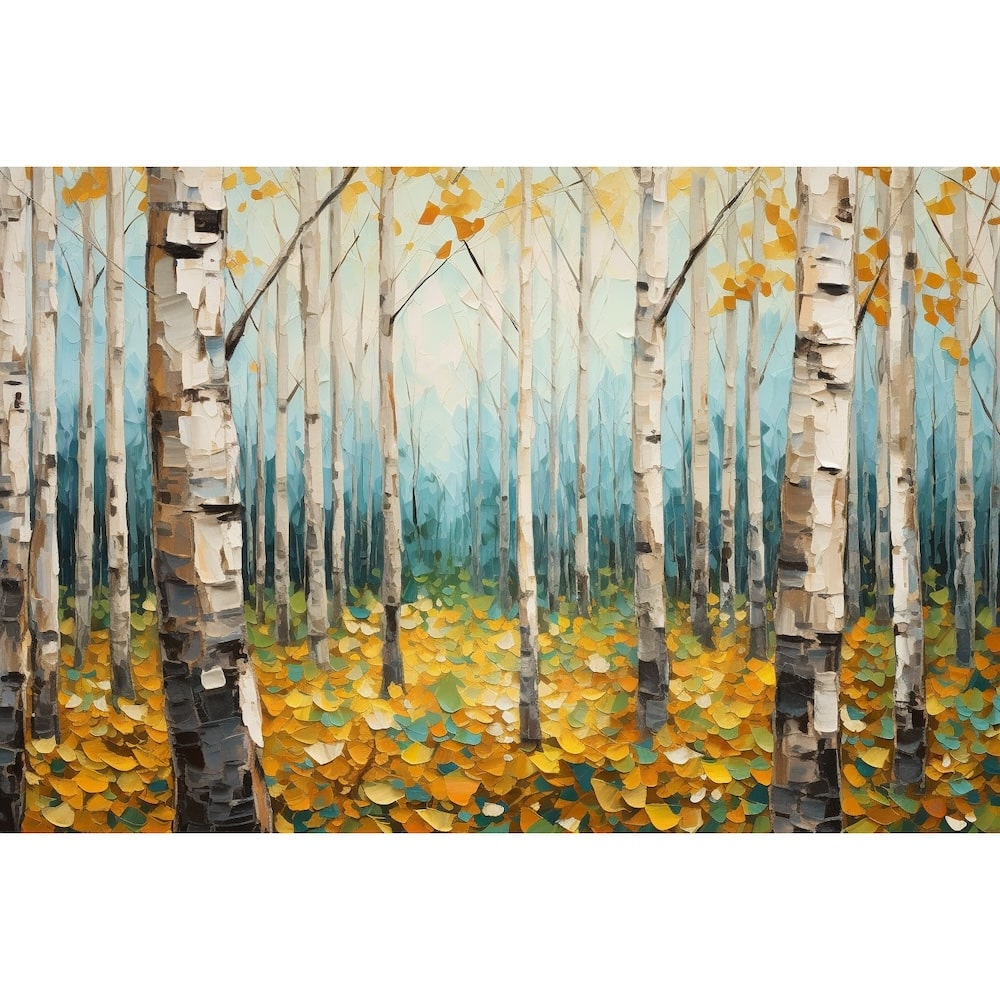 Tableau Abstrait Arbre Bouleaux, art mural décoration nature