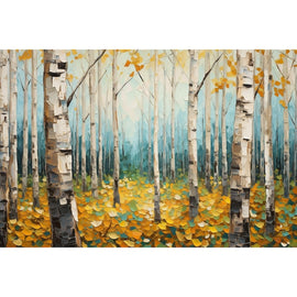Tableau Abstrait Arbre Bouleaux, art mural décoration nature