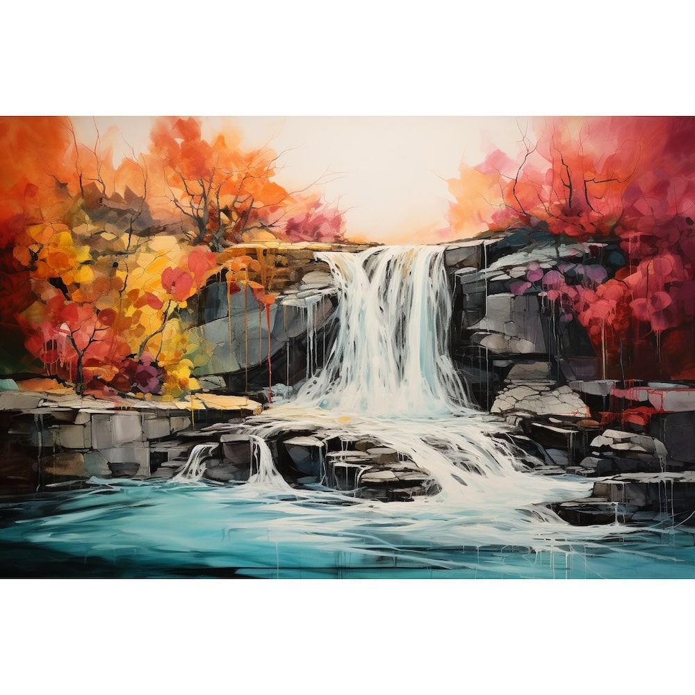 Tableau Cascade Abstrait, art mural décoration nature