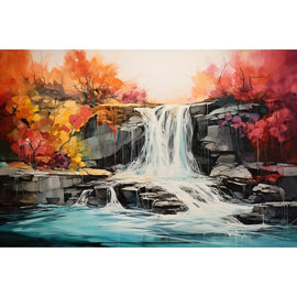 Tableau Cascade Abstrait, art mural décoration nature