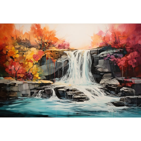 Tableau Cascade Abstrait, art mural décoration nature