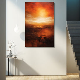 Tableau Abstrait Coucher de Soleil, art mural décoration nature