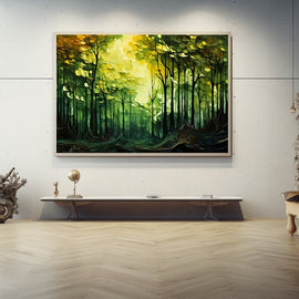 Tableau Abstrait de Forêt, art mural décoration nature