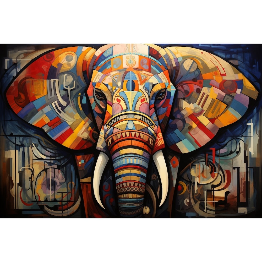 Tableau Abstrait Éléphant