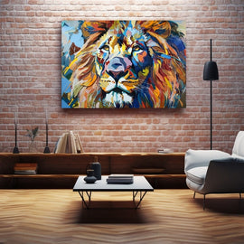 Tableau Abstrait Lion, art mural décoration nature