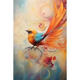 Tableau Moderne Abstrait Oiseau, art mural décoration nature, vue 2