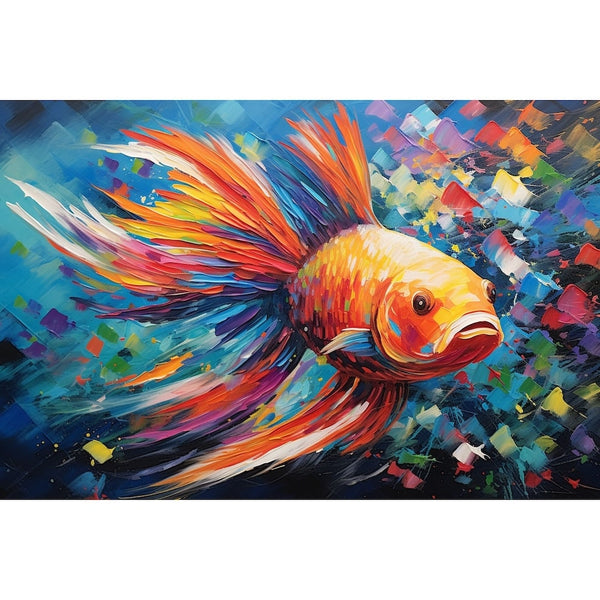 Tableau Poisson Abstrait, art mural décoration nature