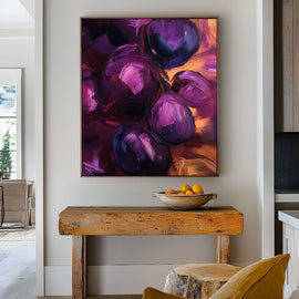 Tableau Abstrait Prune, art mural décoration nature