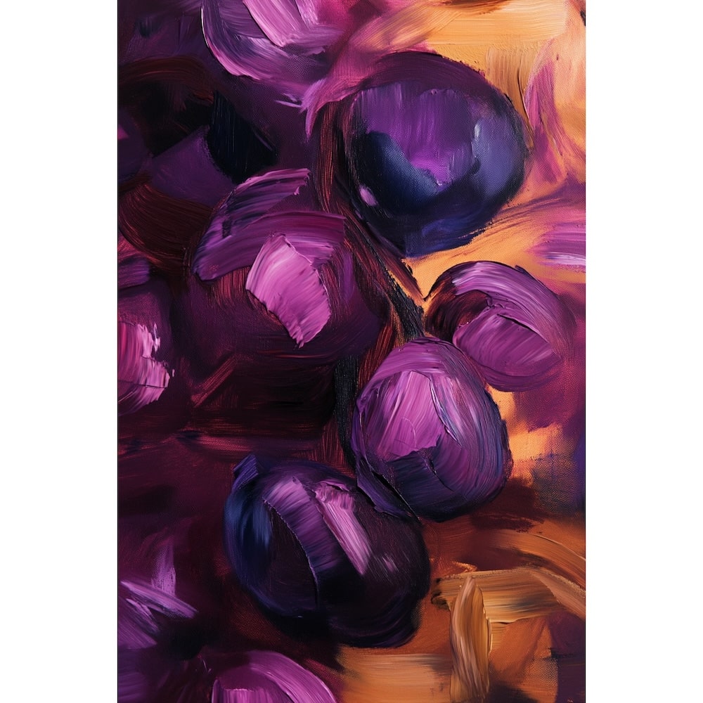 Tableau Abstrait Prune, art mural décoration nature