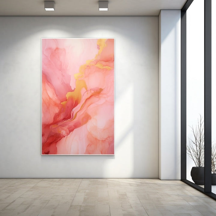 Tableau Abstrait Rose, art mural décoration nature