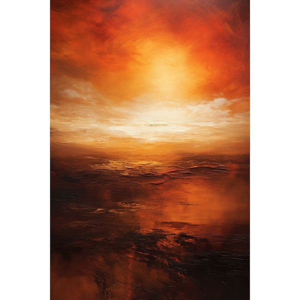 Tableau Abstrait Coucher de Soleil, art mural décoration nature