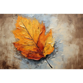 Tableau Abstrait Feuille Morte, art mural décoration nature