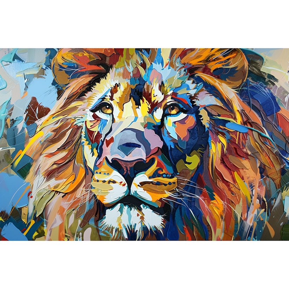 Tableau Abstrait Lion, art mural décoration nature